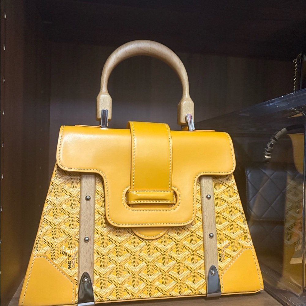 Goyard Saïgon Goyardine Canvas PM Yellow Top-Handle bag